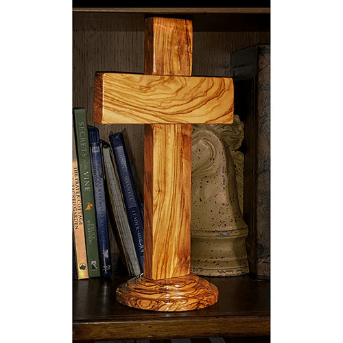 12" Olive Wood Standing Cross