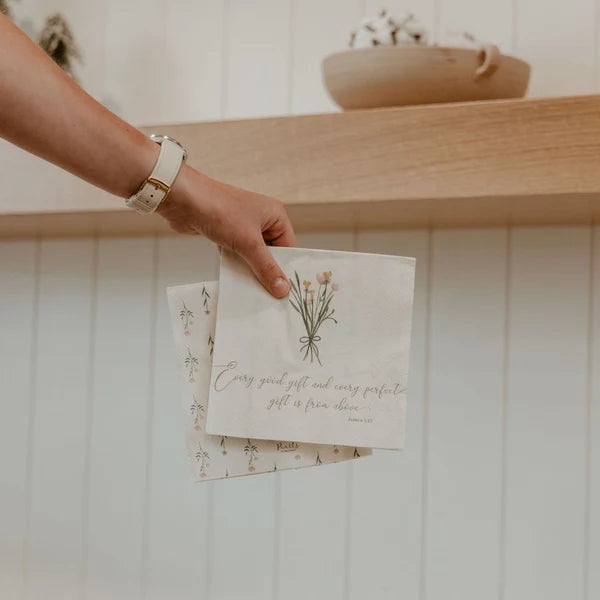 Every Good Gift Napkins | James 1:17 Wildflower Scripture