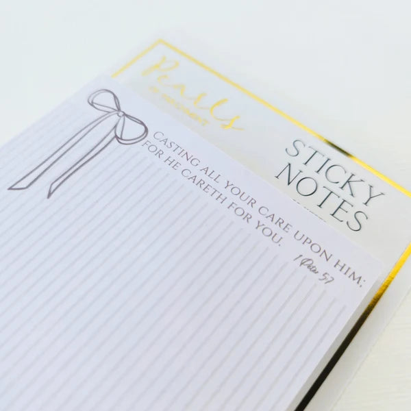 Cast Your Care Sticky Notes | Bow Scripture 1 Peter