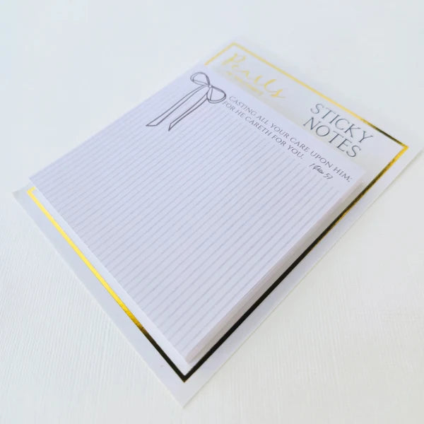 Cast Your Care Sticky Notes | Bow Scripture 1 Peter