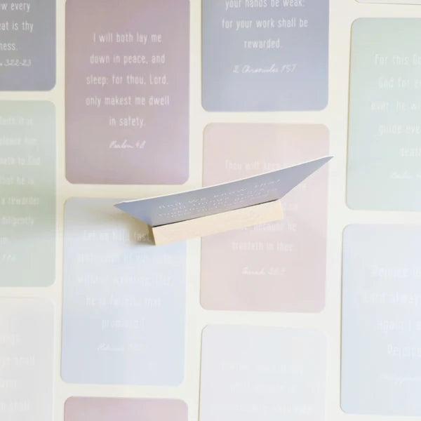 Bible Verse Cards | KJV Pastel 30ct Wooden Stand
