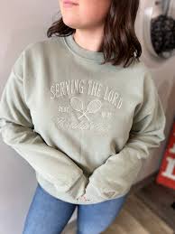Embroidered Serving The Lord Sweatshirt - Morning Star Christian Bookstores