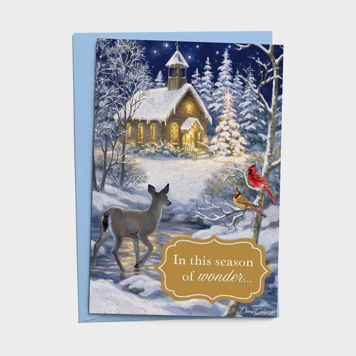 Peaceful Church - 18 Christmas Boxed Cards and Envelopes #U4234