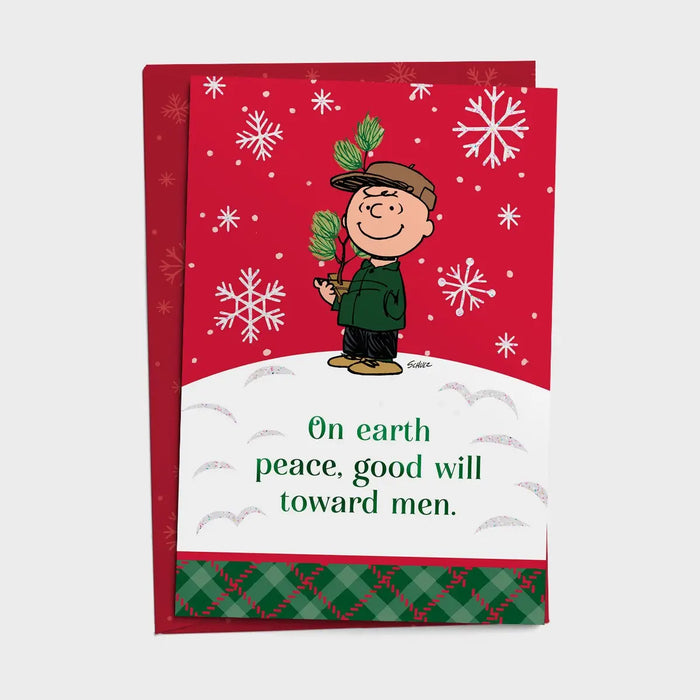 Peanuts® - Good Will Toward Men - 18 Christmas Boxed Cards and Envelopes, KJV