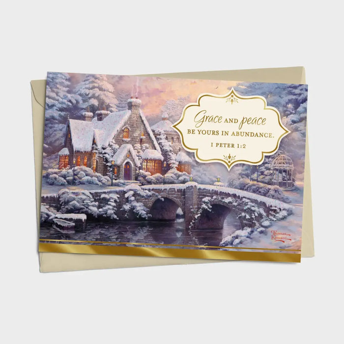 Thomas Kinkade - Grace and Peace Be Yours - 18 Christmas Boxed Cards and Envelopes