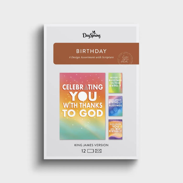 Birthday - Celebrating You - 12 Boxed Cards and Envelopes, KJV