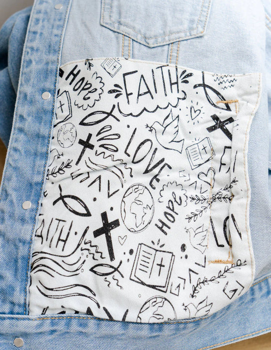 What a Friend In Jesus Denim Jacket - Large