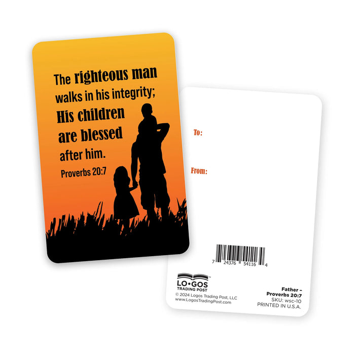 Wallet Scripture Card- Father, Proverbs 20:7
