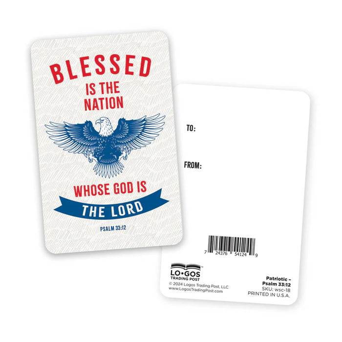 Wallet Scripture Card, Patriotic - Psalm 33:12