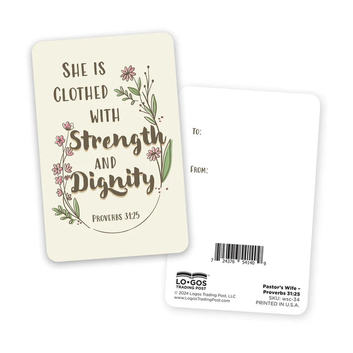 Wallet Scripture Card, Pastor's Wife - Proverbs 31:25