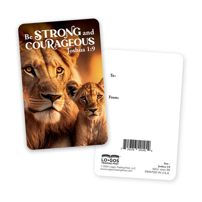 Wallet Scripture Card, Strong and Courageous - Son - Joshua 1:9