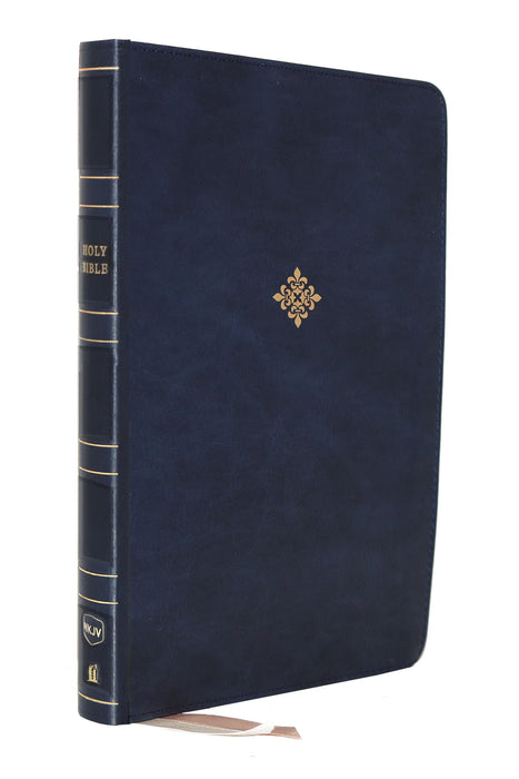 NKJV Large Print Thinline Reference Bible, Blue Leathersoft