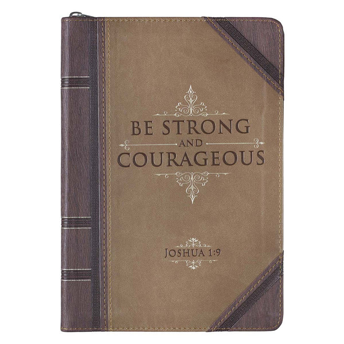 Strong and Courageous Antiqued Journal