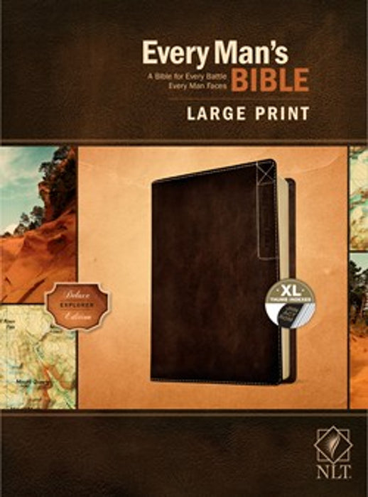 NLT Every Man’s Bible, Large Print, Rustic Brown Leatherlike, Indexed