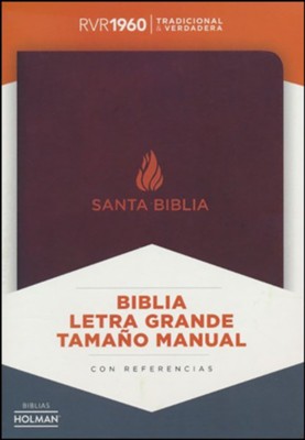RVR 1960 Biblia Letra Grande Tamaño Manual, Marrón piel fabricada con índice